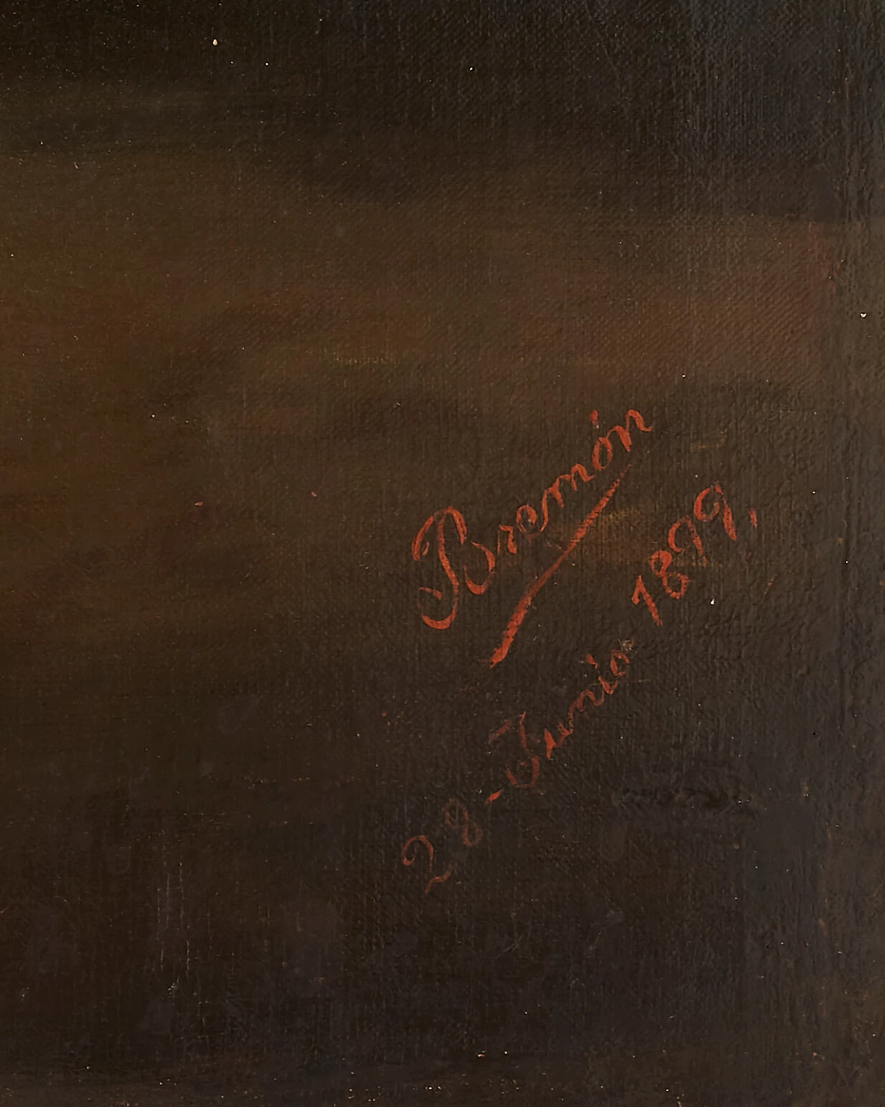 Oil painting with Free Bullfight running, dated 1899 1249880