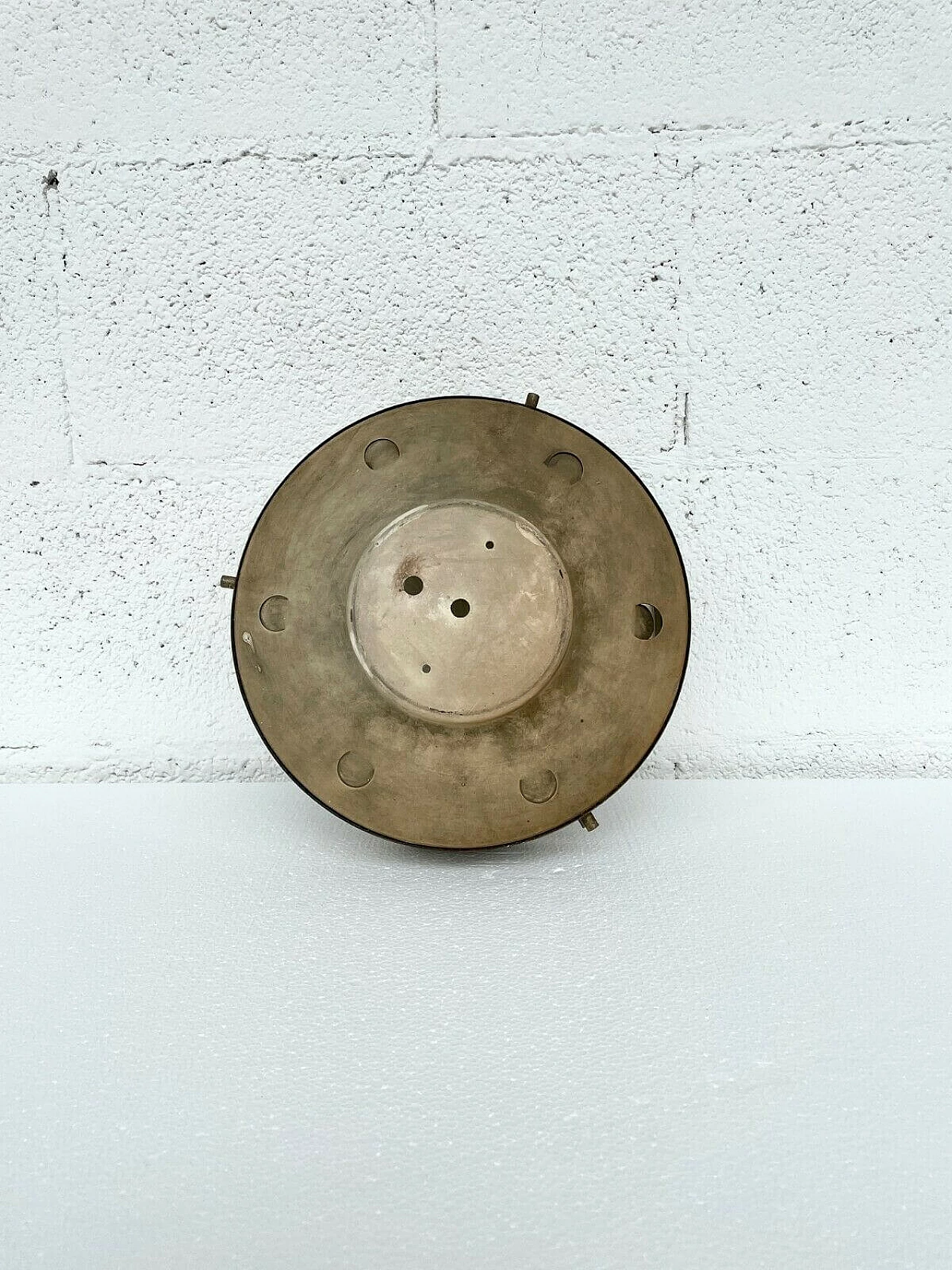 Sigma ceiling lamp in nickel-plated brass and moulded glass by Sergio Mazza for Artemide, 60s 1249925