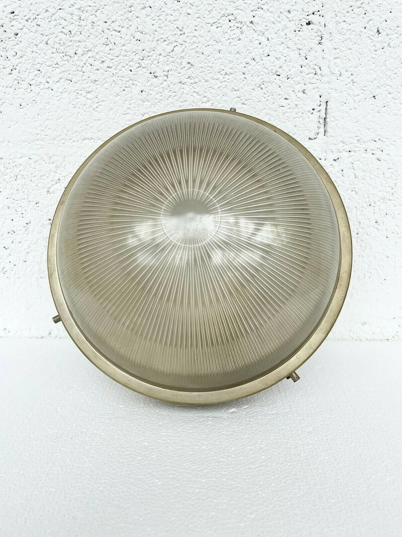 Sigma ceiling lamp in nickel-plated brass and moulded glass by Sergio Mazza for Artemide, 60s 1249927