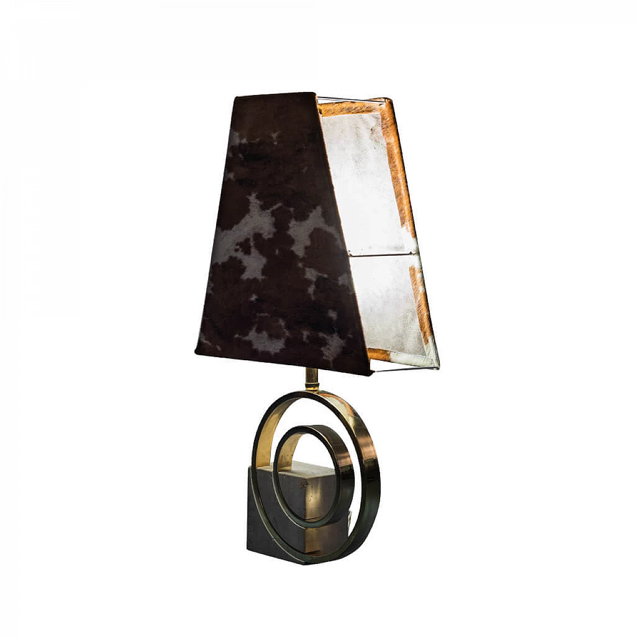Banci table lamp in cowhide skin, 70s 1250296