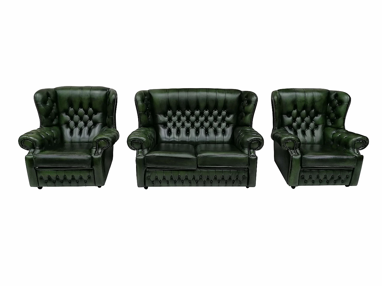 Coppia di poltrone e divano due posti Chesterfield Monk, 2000 1250298