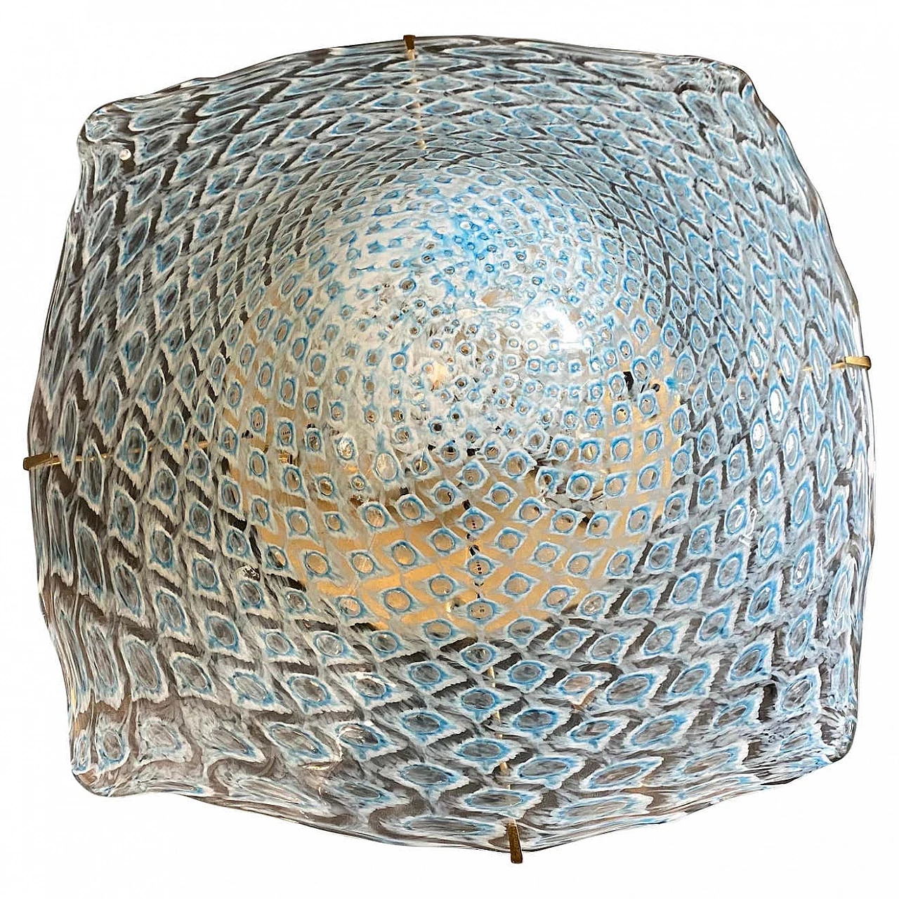 Ceiling light in Murano glass and brass by La Murrina, 80s 1250348