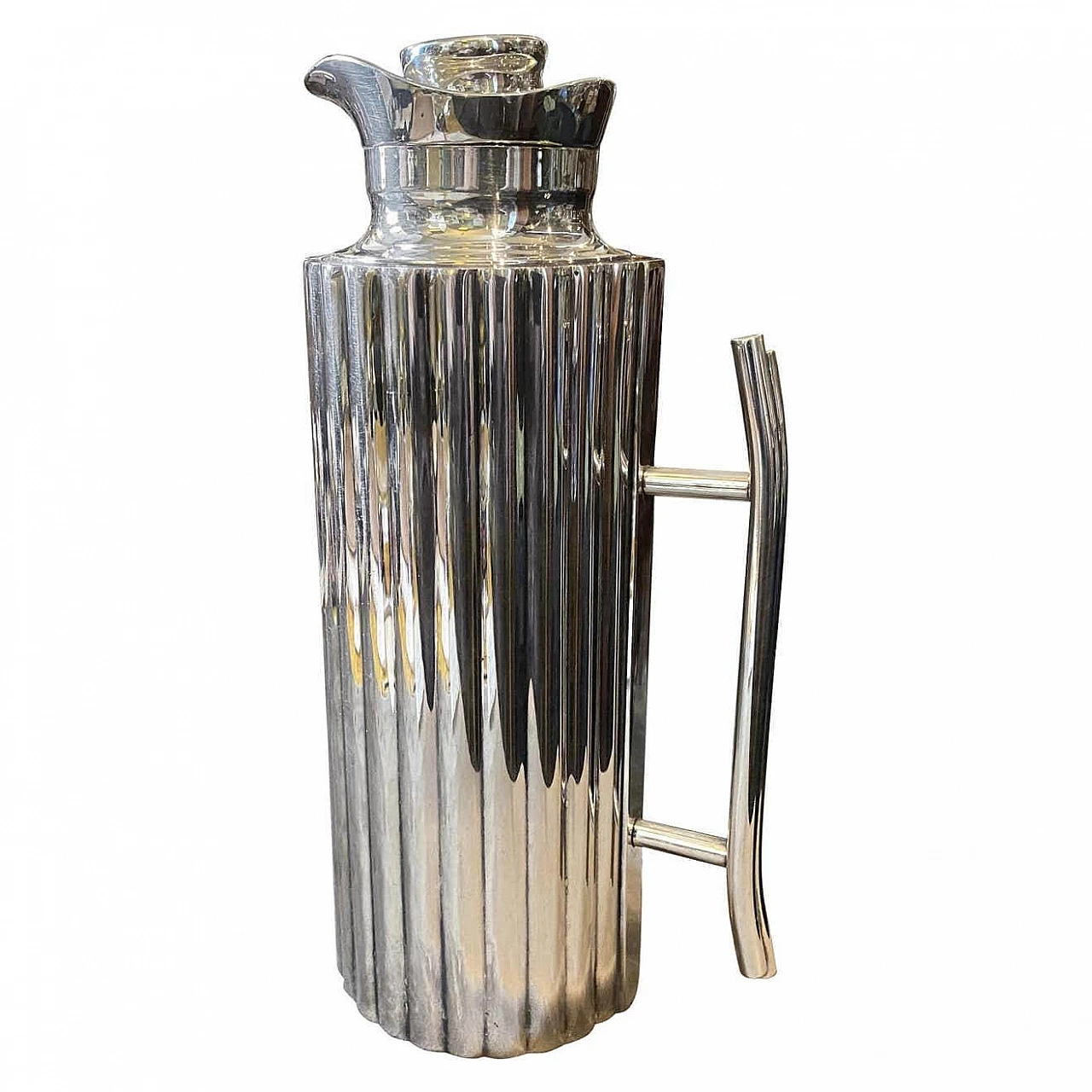 Caraffa thermos modernista in argento placcato di Cassetti Firenze, anni '70 1250417