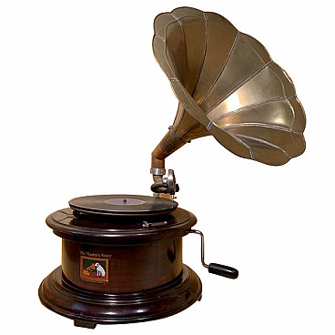 Gramophone with trumpet His Master's Voice, 20s