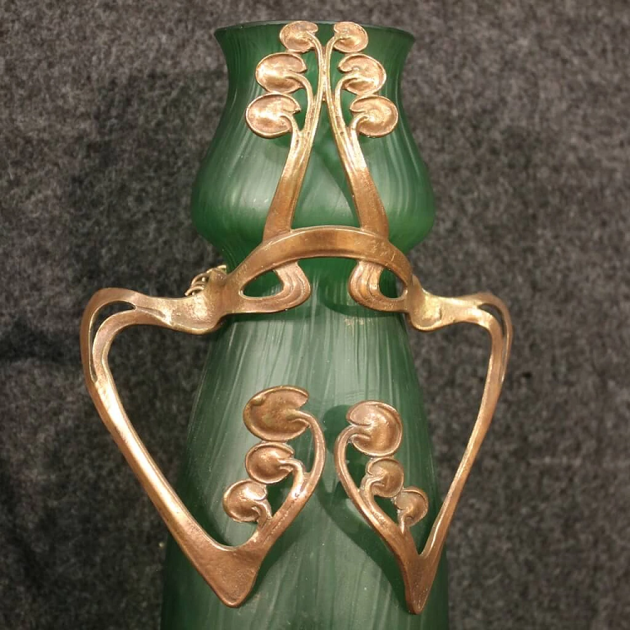 Pair of glass vases in Art Nouveau style, 40s 1250847