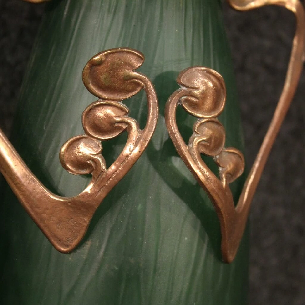 Coppia di vasi in vetro in stile Art Nouveau, anni '40 1250850