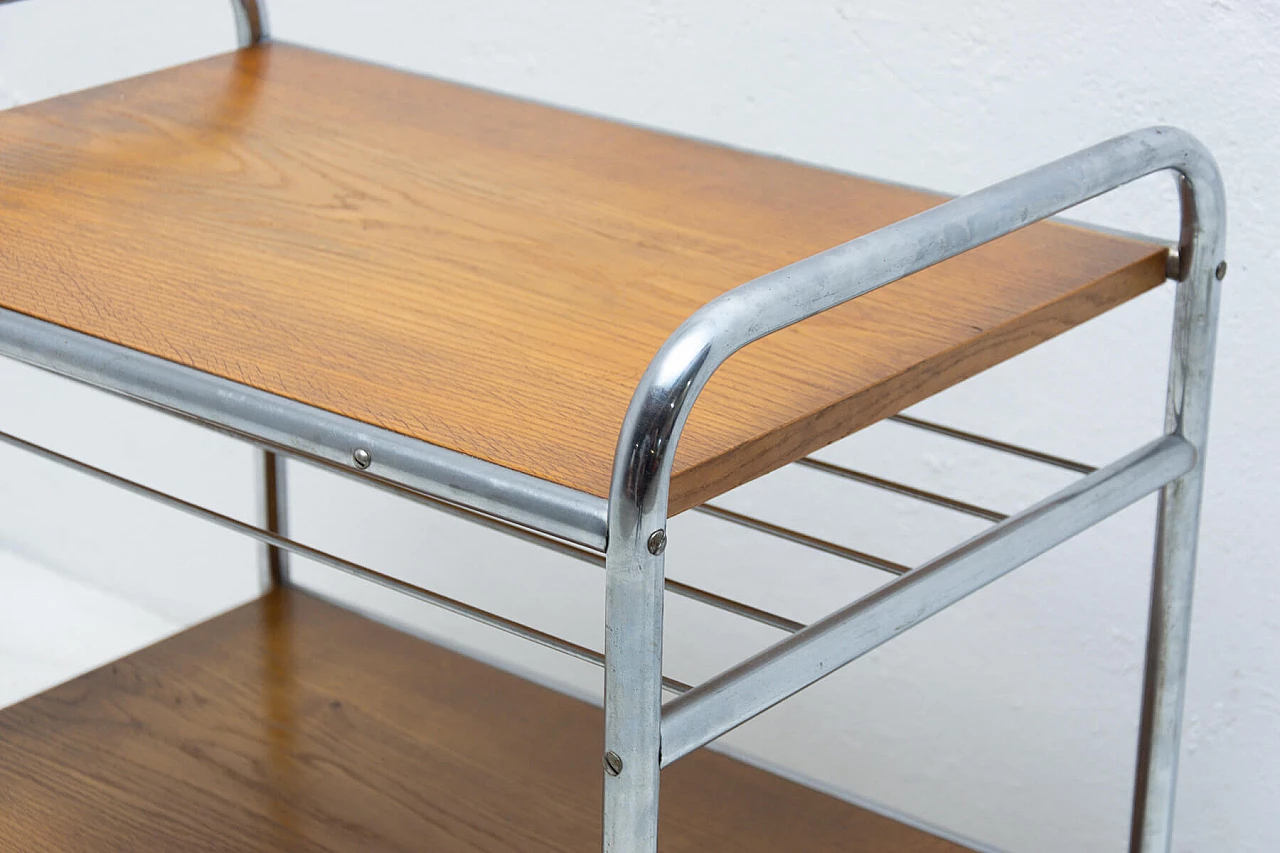 Bauhaus style coffee table in chrome and oak, 30s 1251032