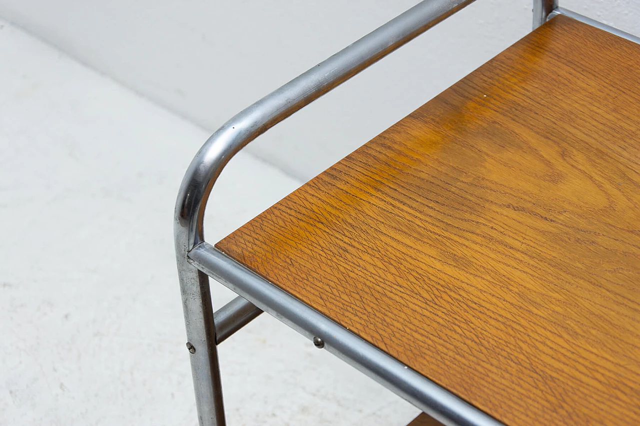 Bauhaus style coffee table in chrome and oak, 30s 1251034