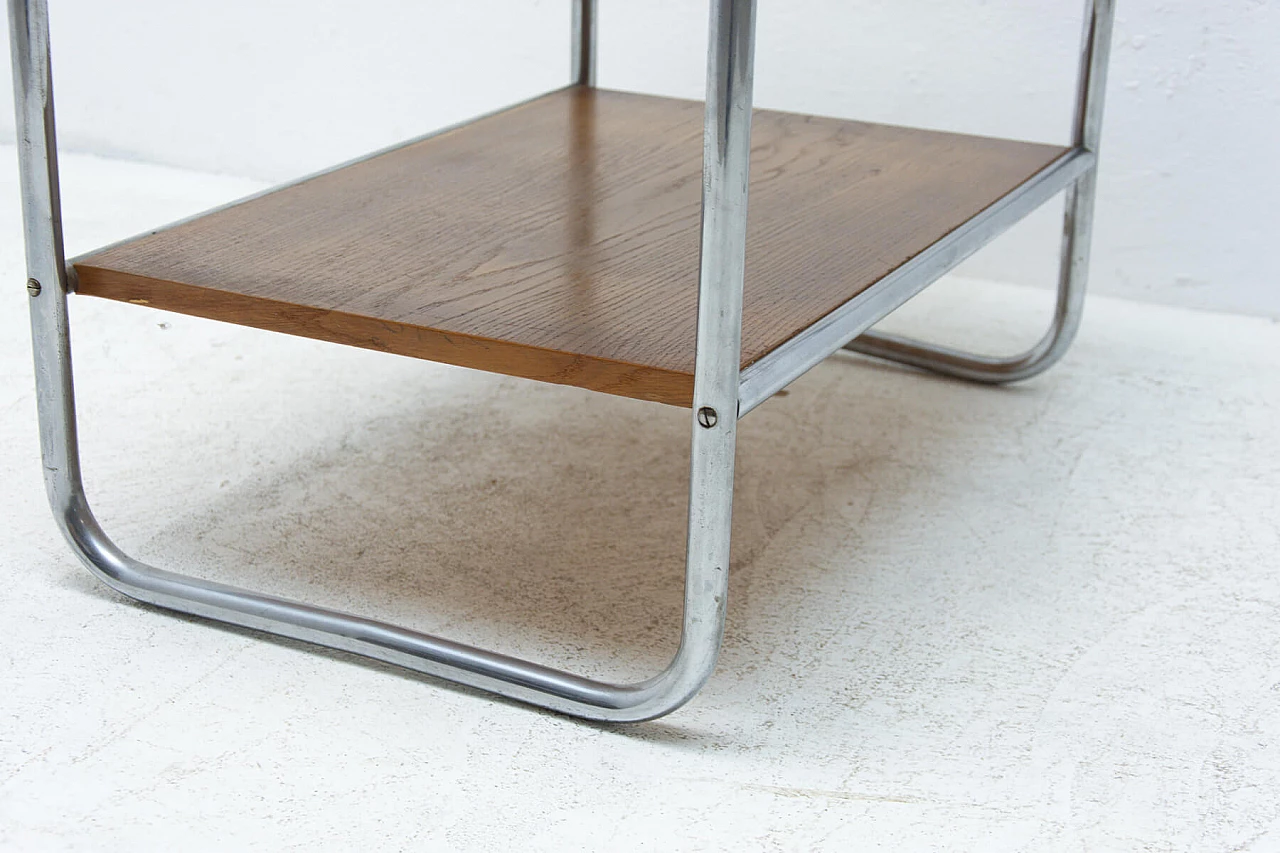 Bauhaus style coffee table in chrome and oak, 30s 1251039
