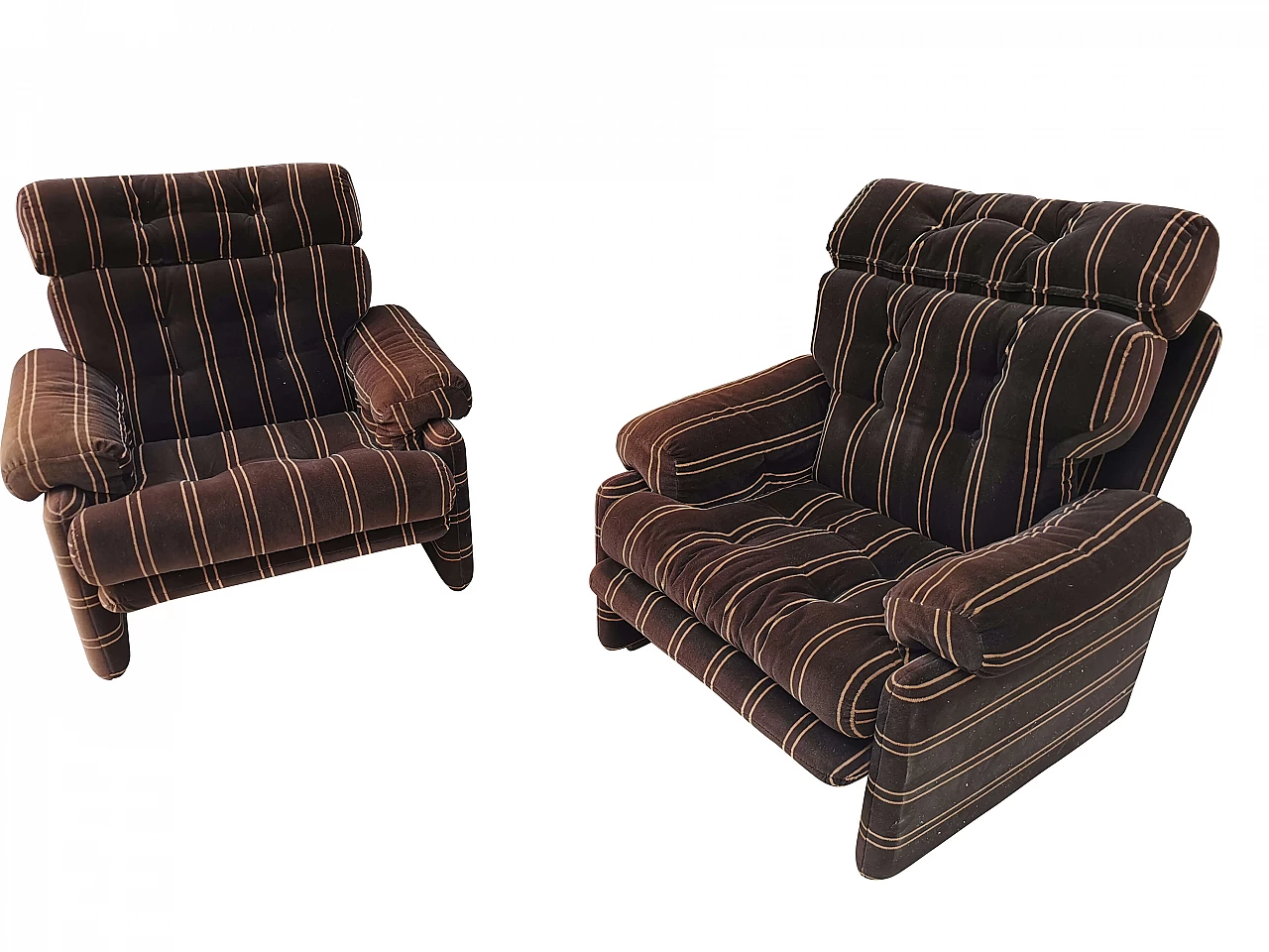 Pair of Coronado high-backed armchairs by Tobia Scarpa for B&B Italia, 70s 1251179