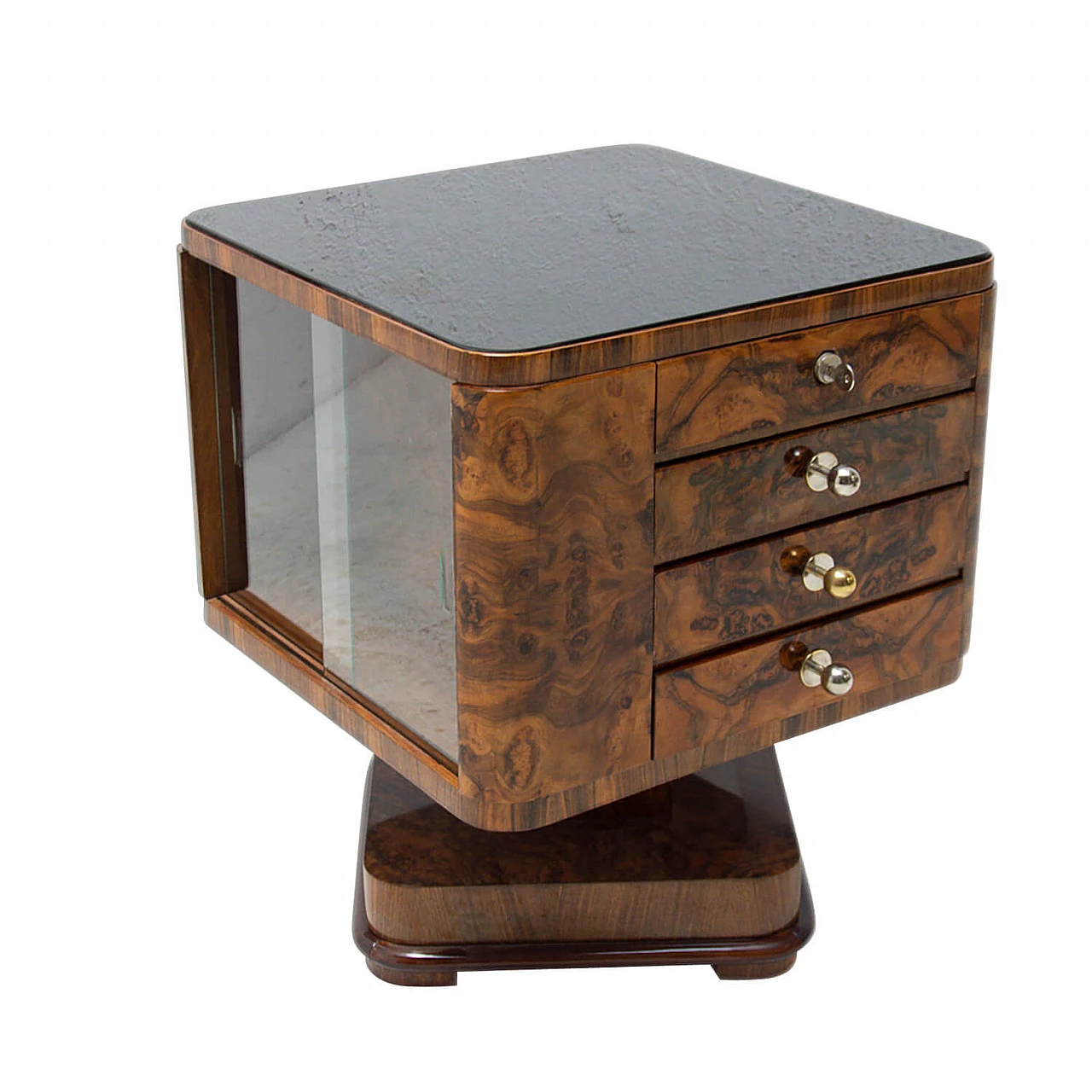 Art Deco bar cabinet with chromed elements, 1930s 1251184