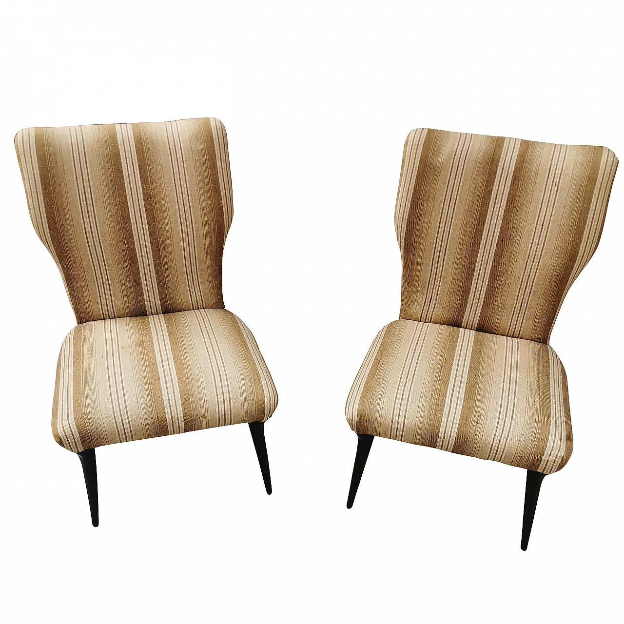Small armchairs with high wooden feet, 50s 1251186