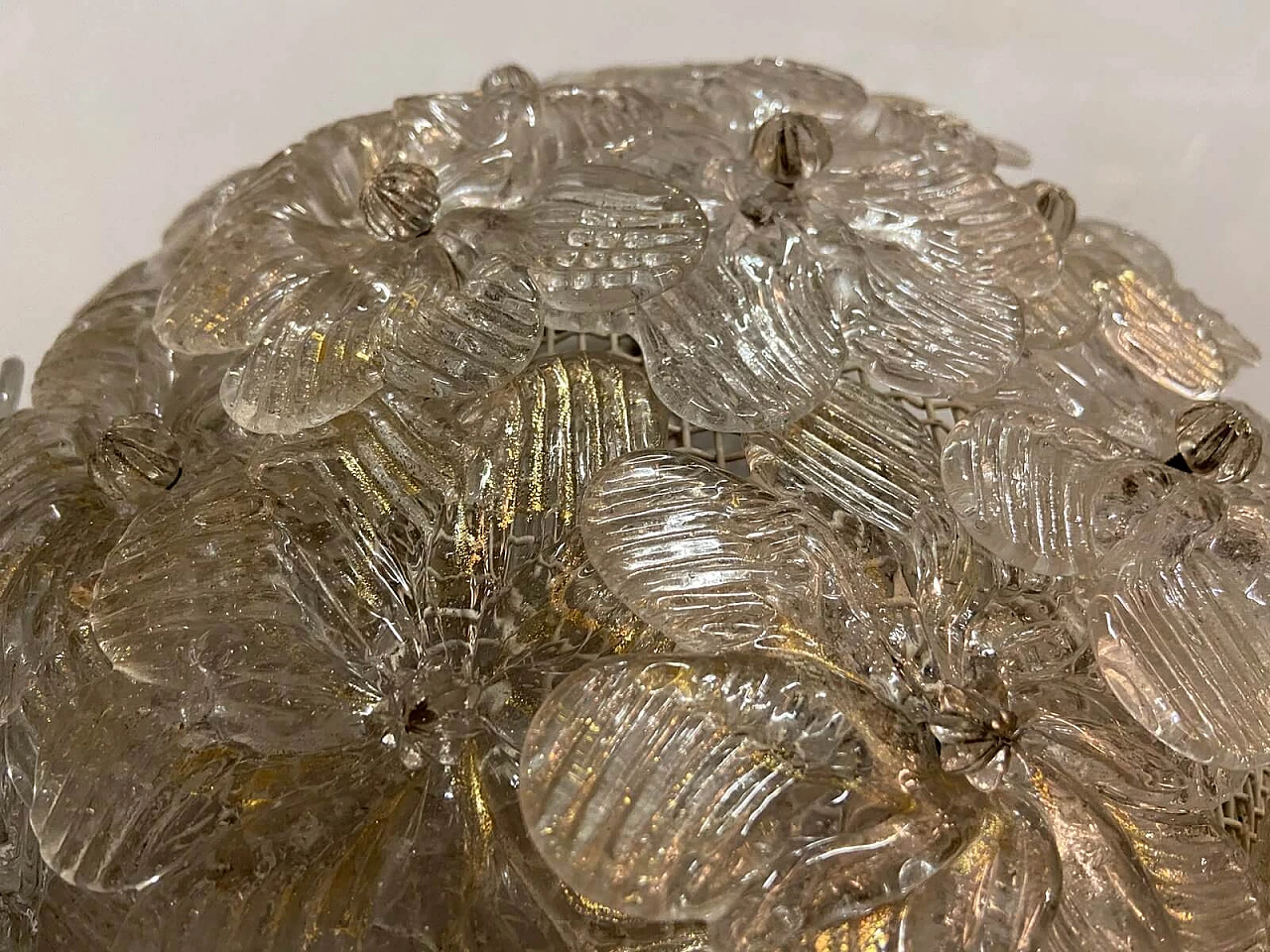 Murano glass flower ceiling lamps by Archimede Seguso, 1960s 1251630