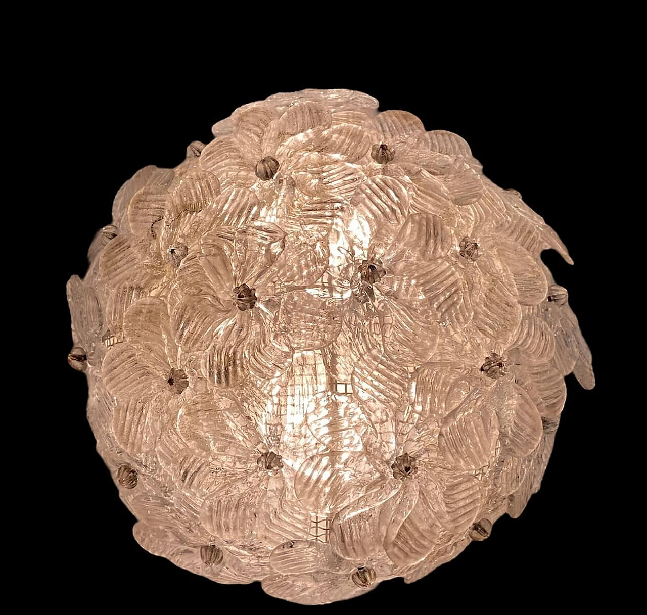 Murano glass flower ceiling lamps by Archimede Seguso, 1960s 1251631