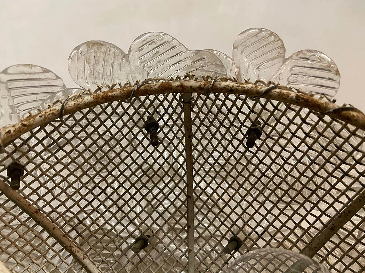 Murano glass flower ceiling lamps by Archimede Seguso, 1960s 1251632