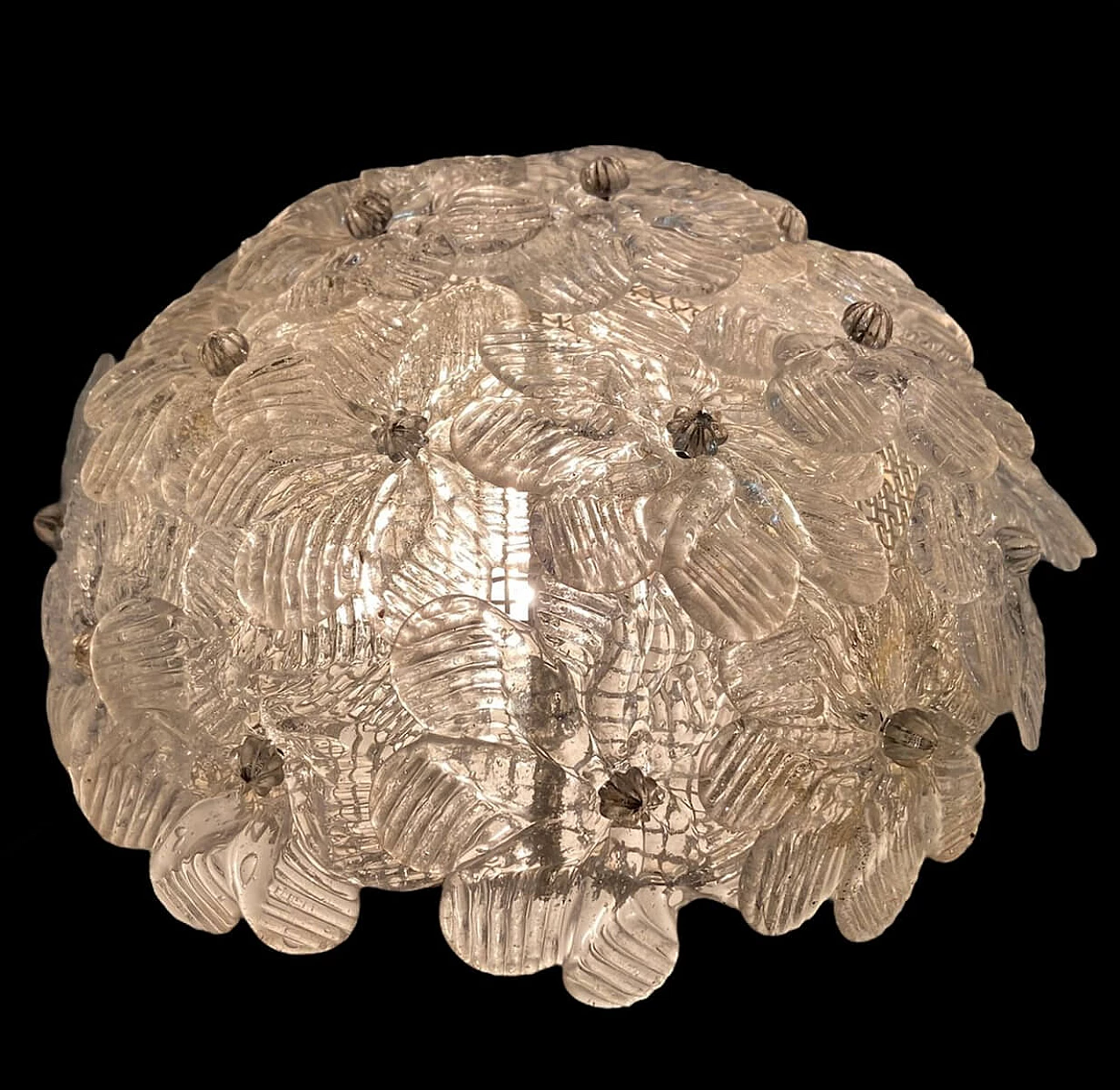Murano glass flower ceiling lamps by Archimede Seguso, 1960s 1251635