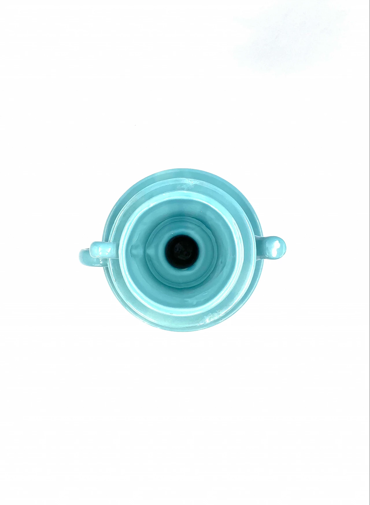 Vase in the shape of stacked blue teacups, 80s 1251797