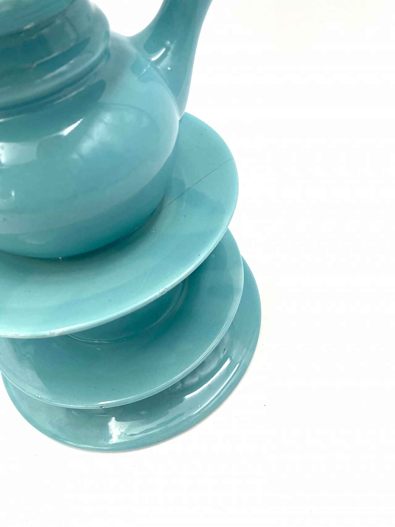 Vase in the shape of stacked blue teacups, 80s 1251804