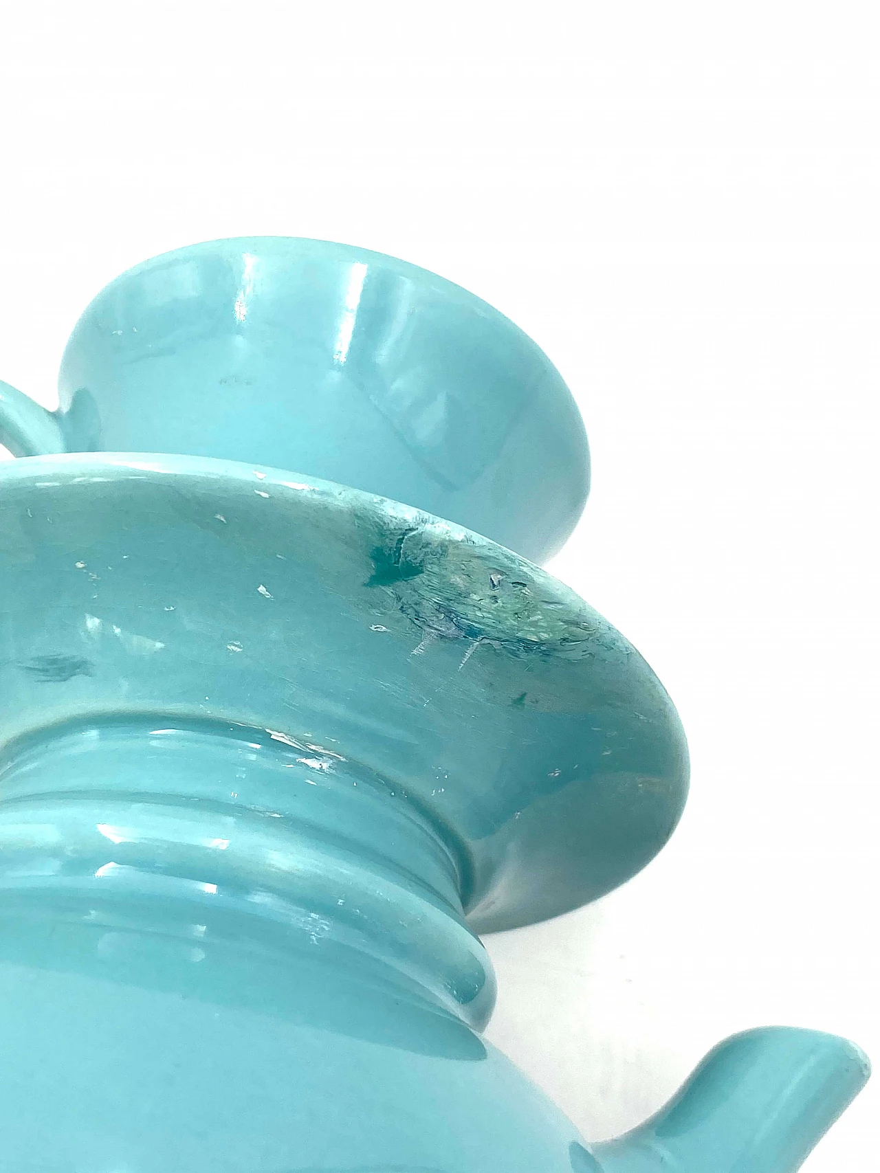 Vase in the shape of stacked blue teacups, 80s 1251805