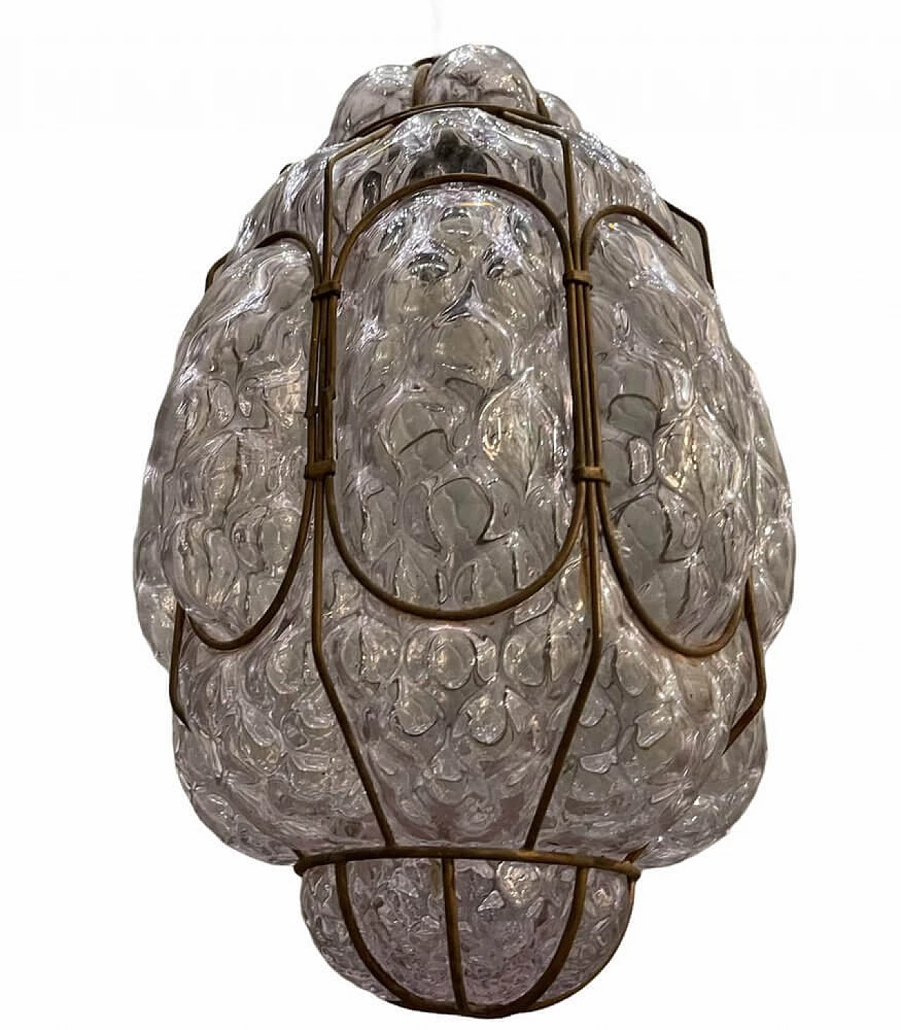 Lanterna in vetro di Murano con cornice in metallo, anni '60 1251887