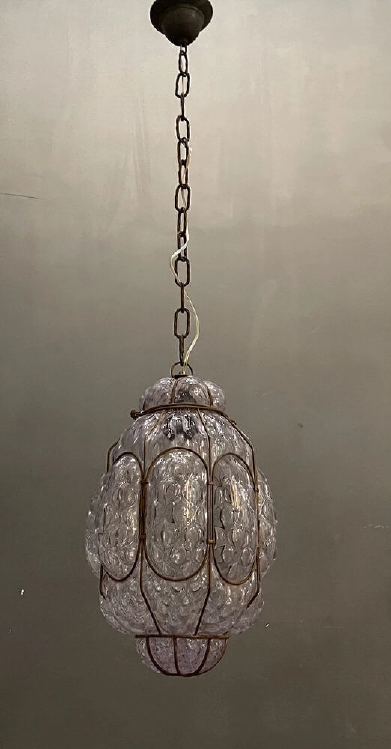 Murano glass lantern with metal frame, 60s 1251892