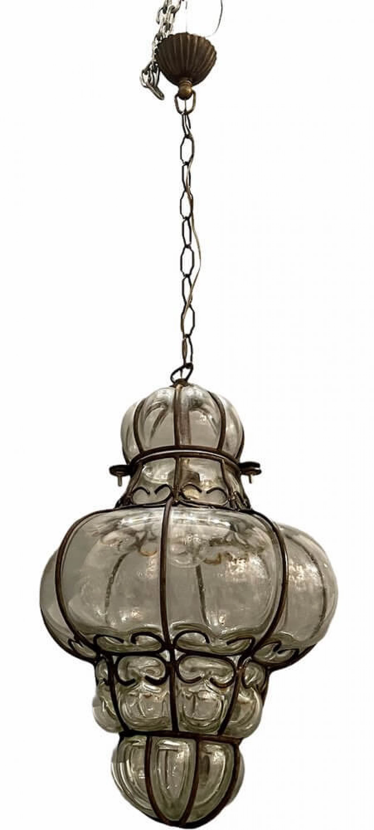 Murano glass lantern with iron frame, 50s 1251895