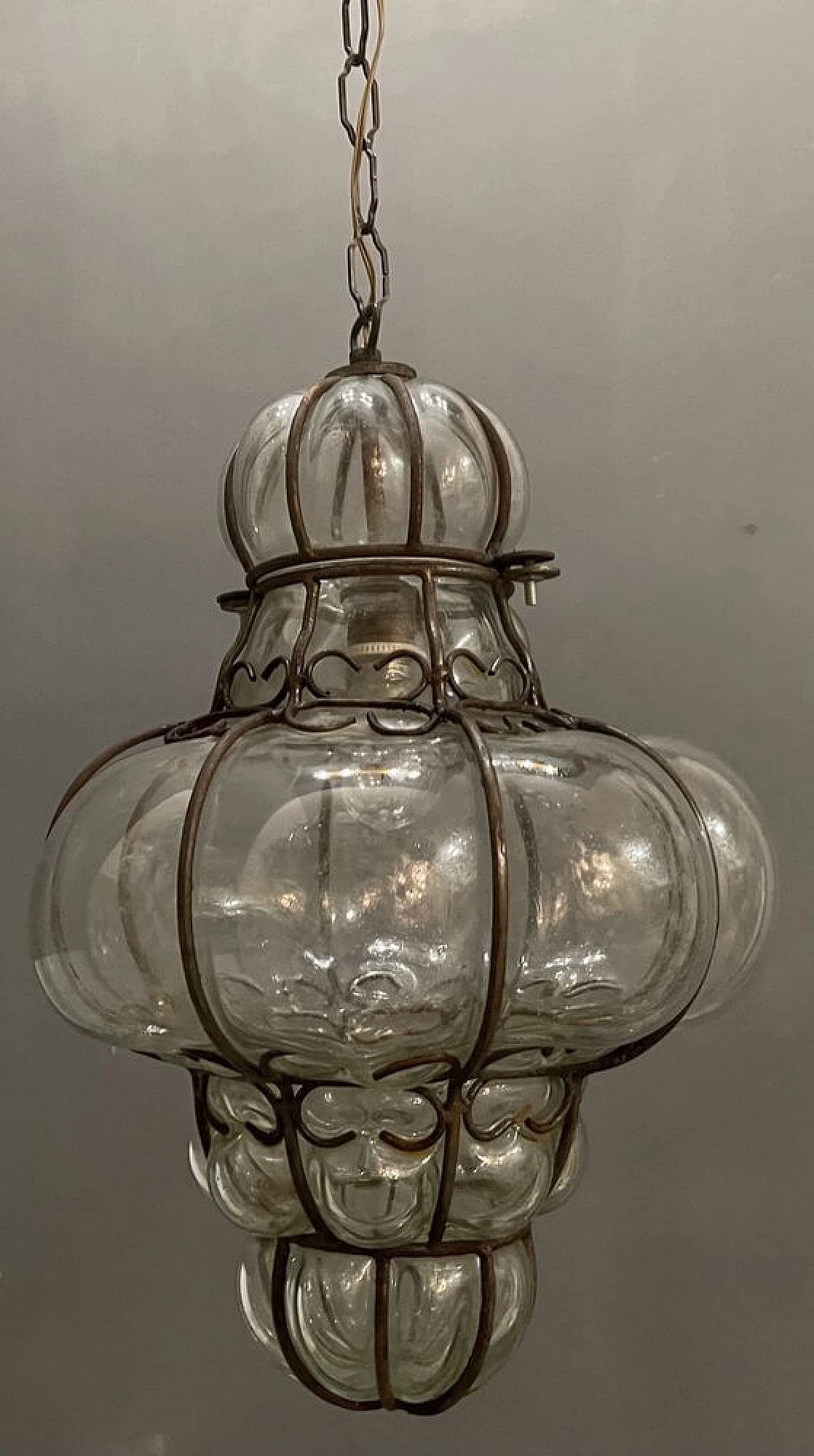 Murano glass lantern with iron frame, 50s 1251900