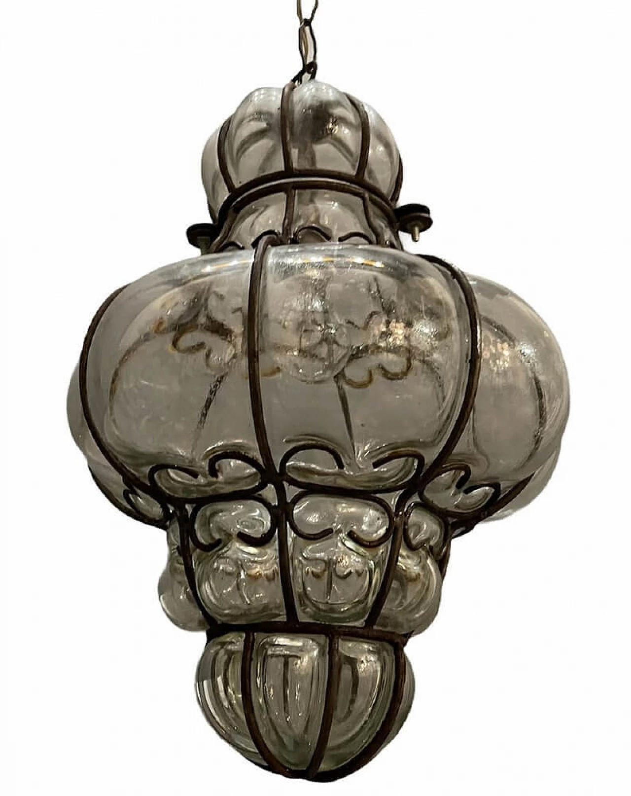 Murano glass lantern with iron frame, 50s 1251901
