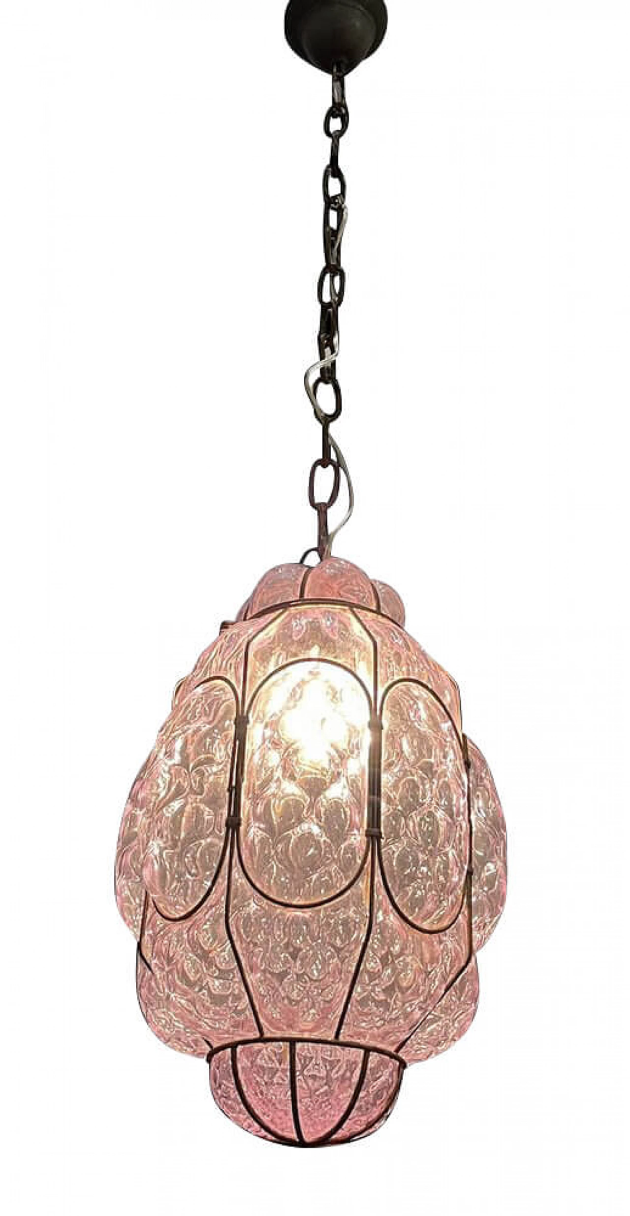 Murano glass lantern with metal frame, 60s 1251914