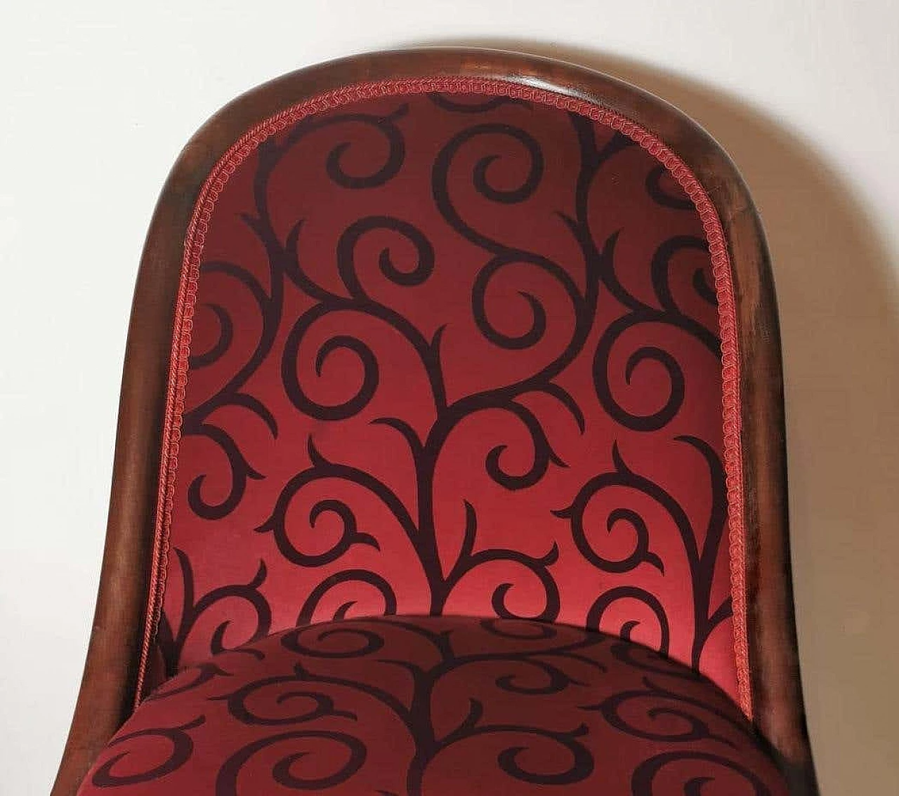 Late Empire cockpit chair in mahogany and Dedar velvet, 19th century 1252125