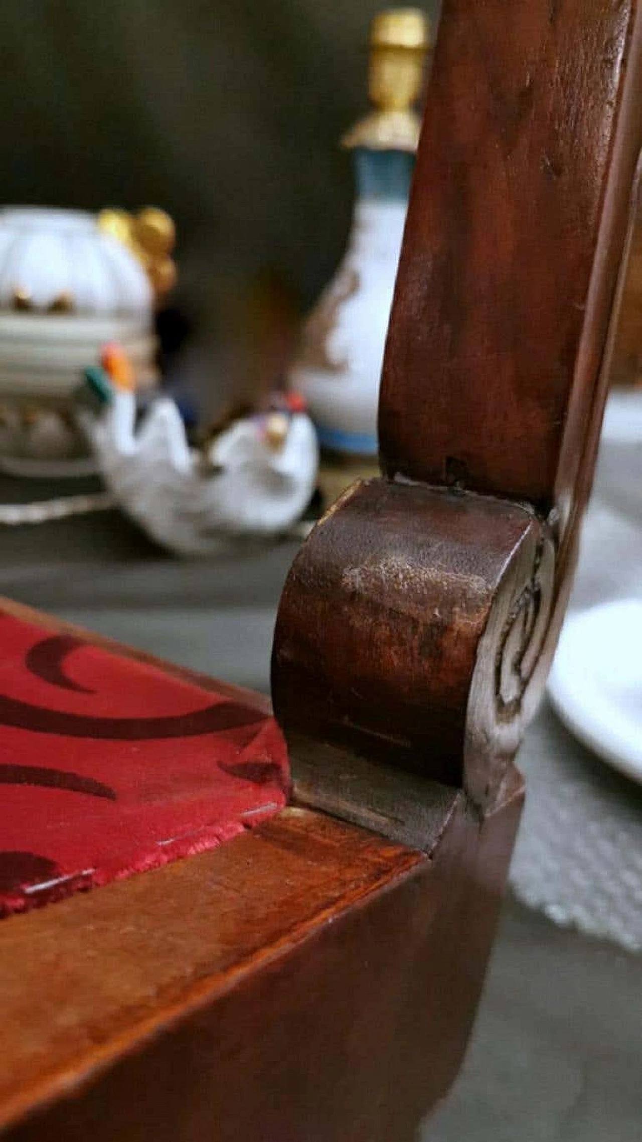 Late Empire cockpit chair in mahogany and Dedar velvet, 19th century 1252129