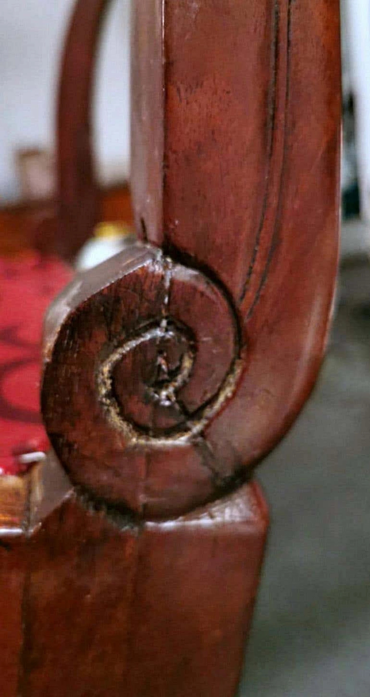 Late Empire cockpit chair in mahogany and Dedar velvet, 19th century 1252130