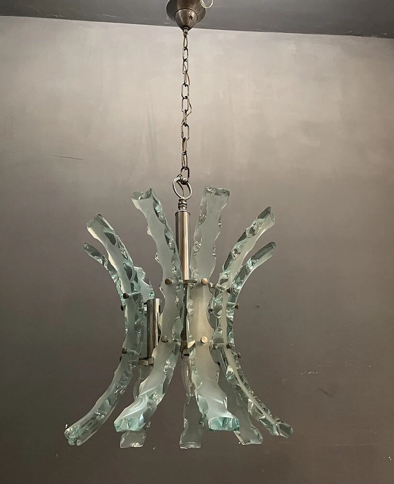 Cut glass chandelier by Zeroquattro, 60s 1252528