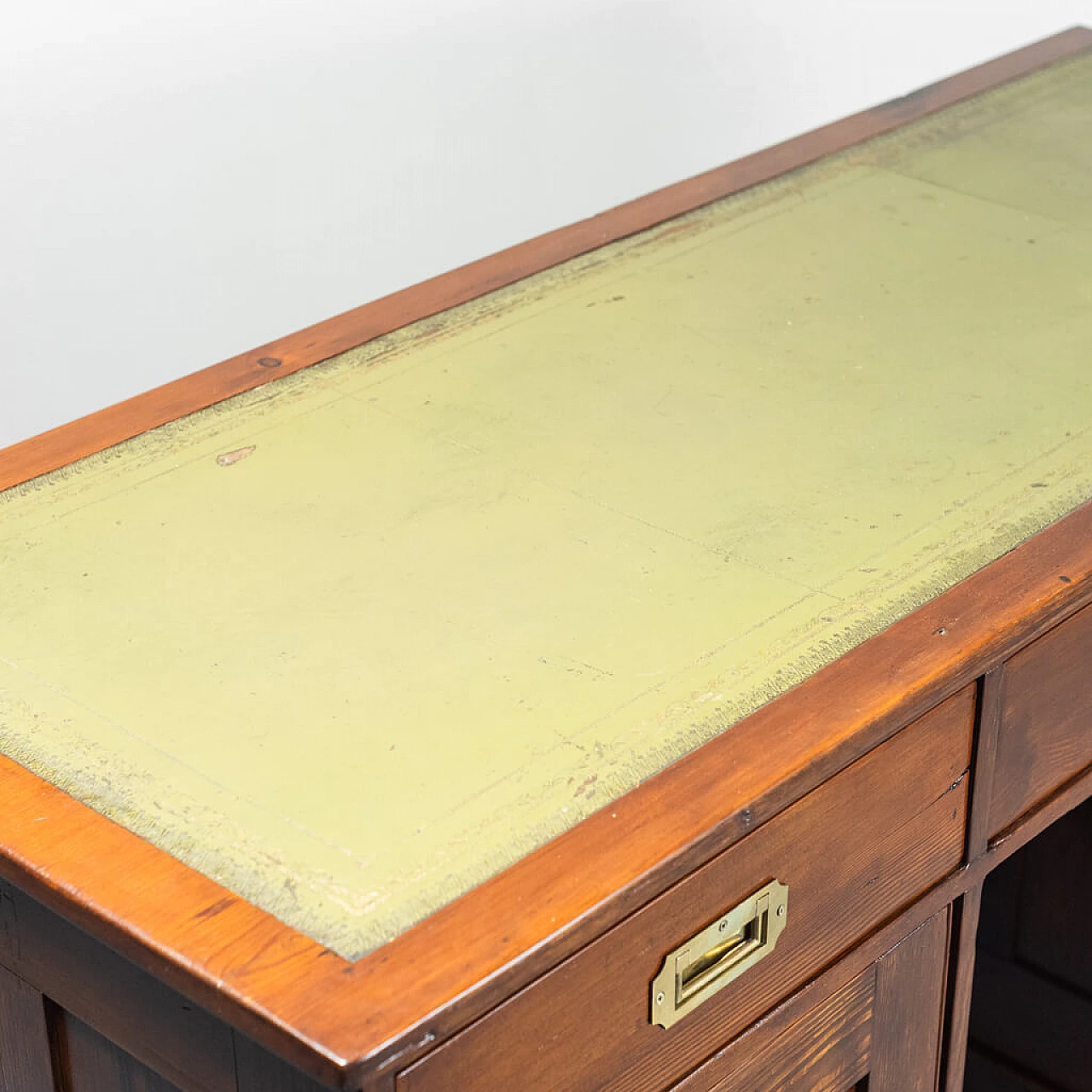 Wooden and leather desk, early 20th century 1252534