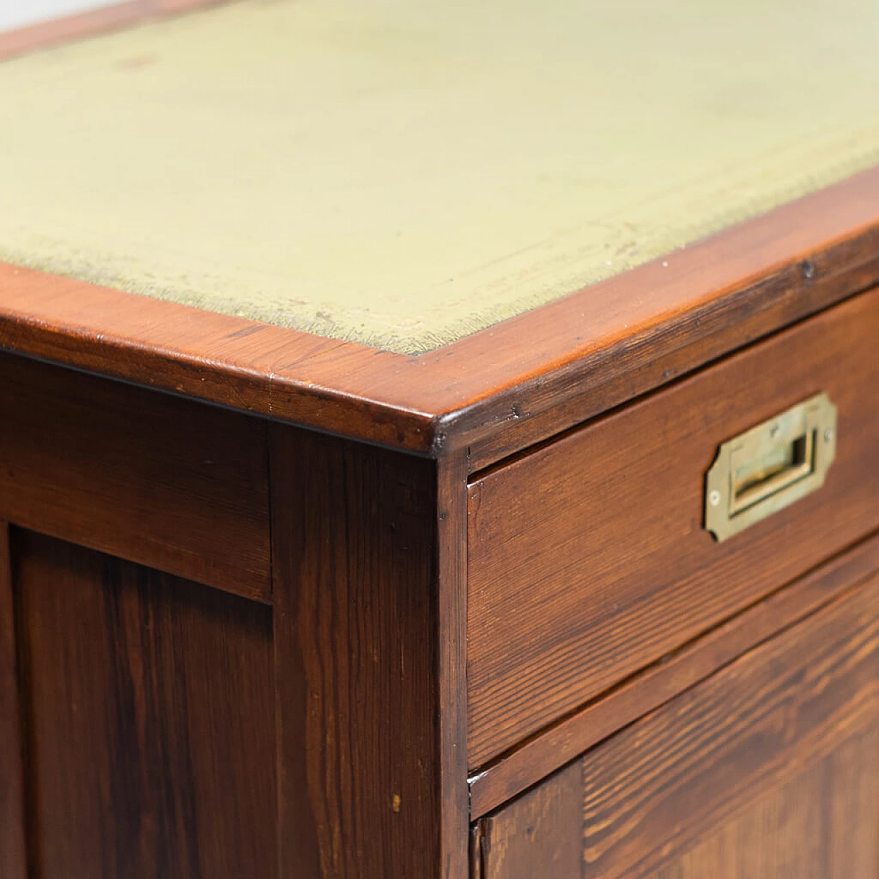 Wooden and leather desk, early 20th century 1252538