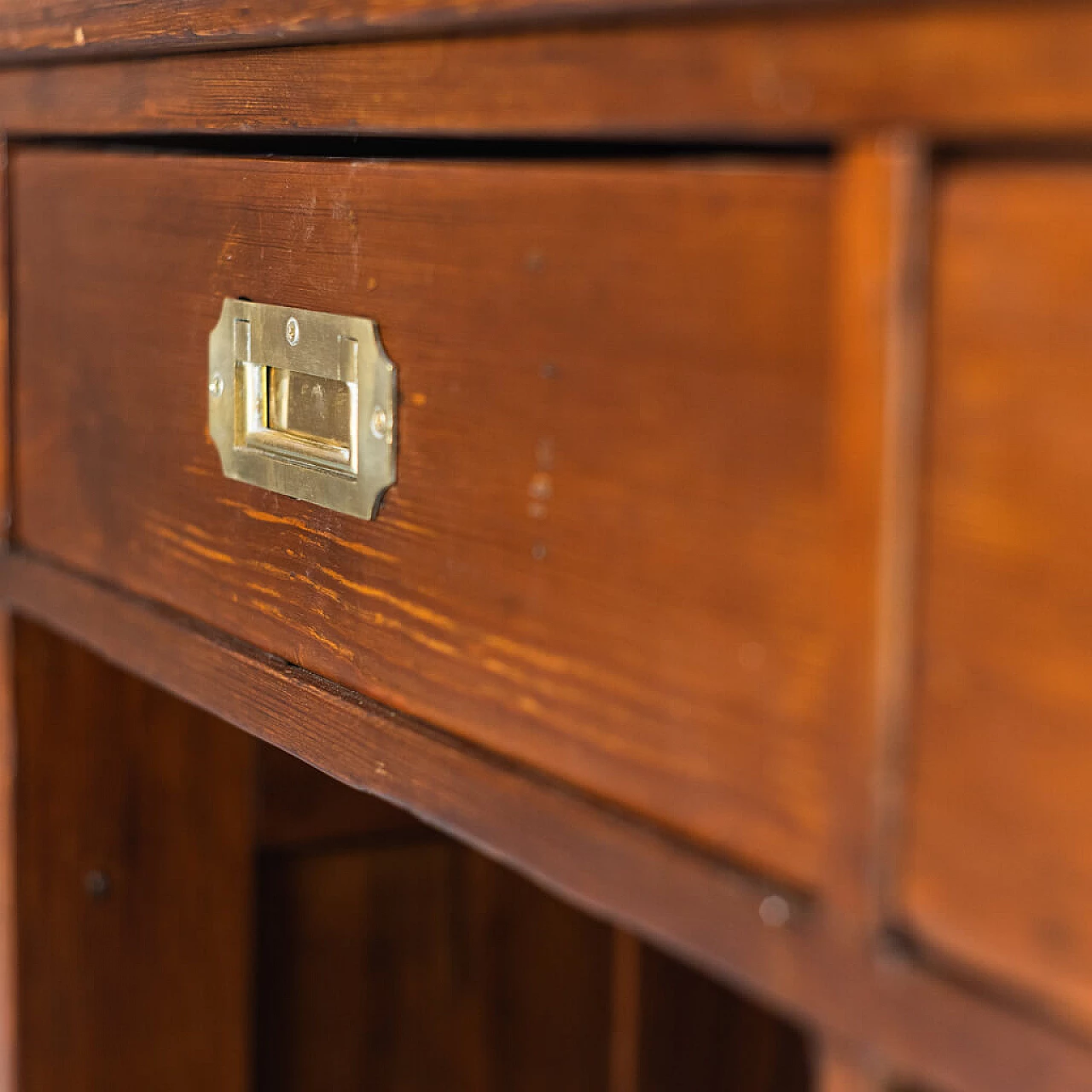 Wooden and leather desk, early 20th century 1252542