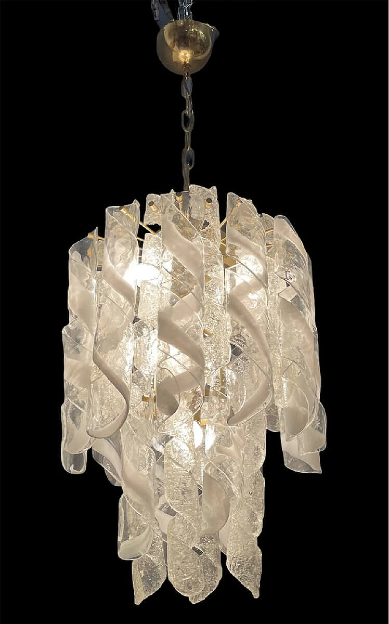 Murano glass spiral chandelier, 70s 1252575
