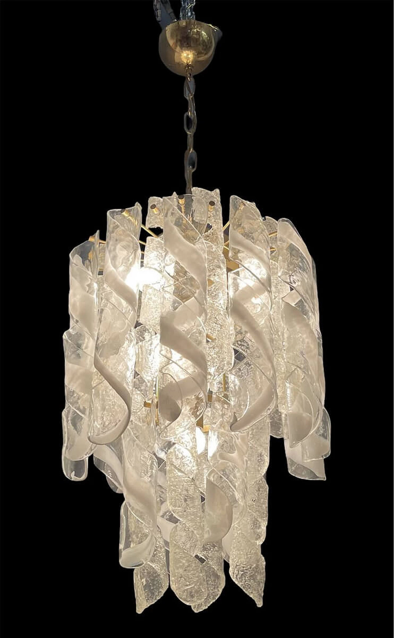 Murano glass spiral chandelier, 70s 1252576