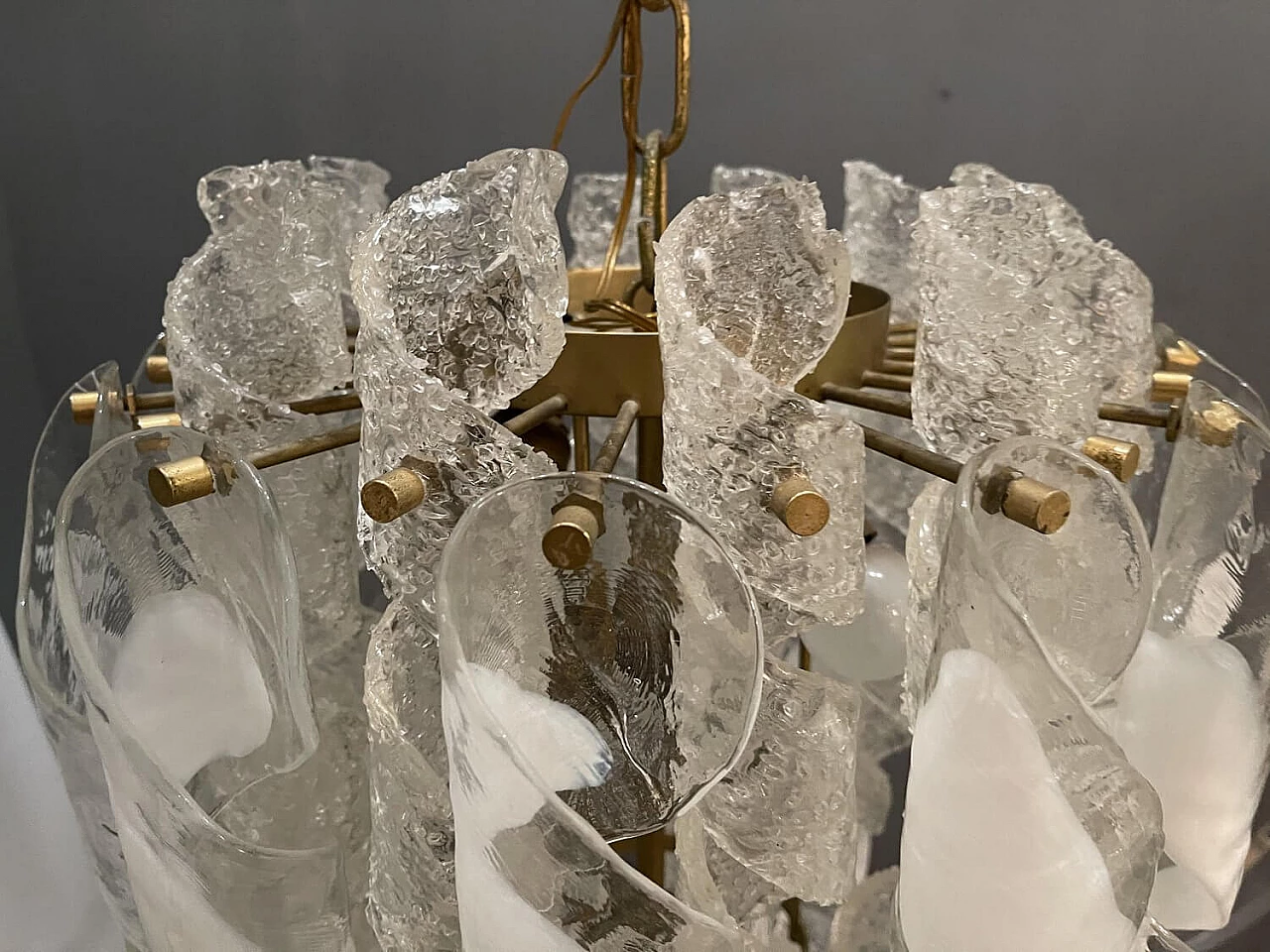 Murano glass spiral chandelier, 70s 1252578