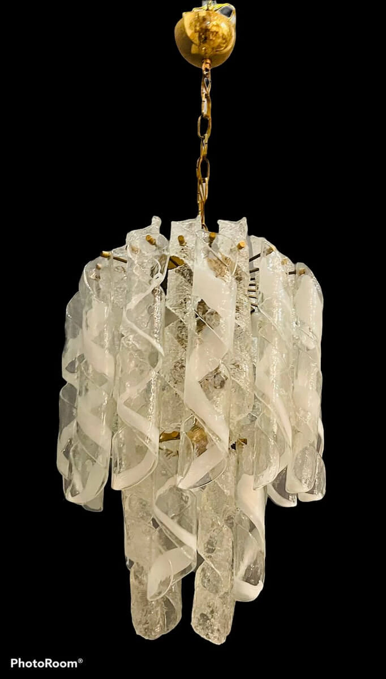 Murano glass spiral chandelier, 70s 1252580