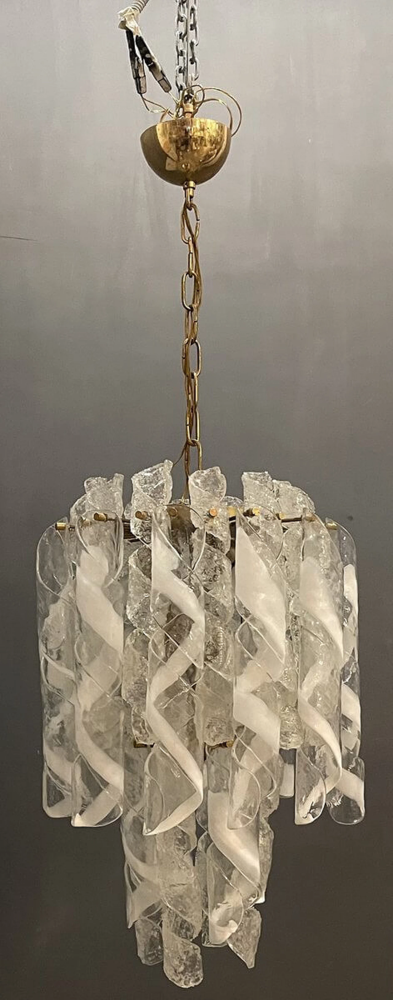 Murano glass spiral chandelier, 70s 1252583
