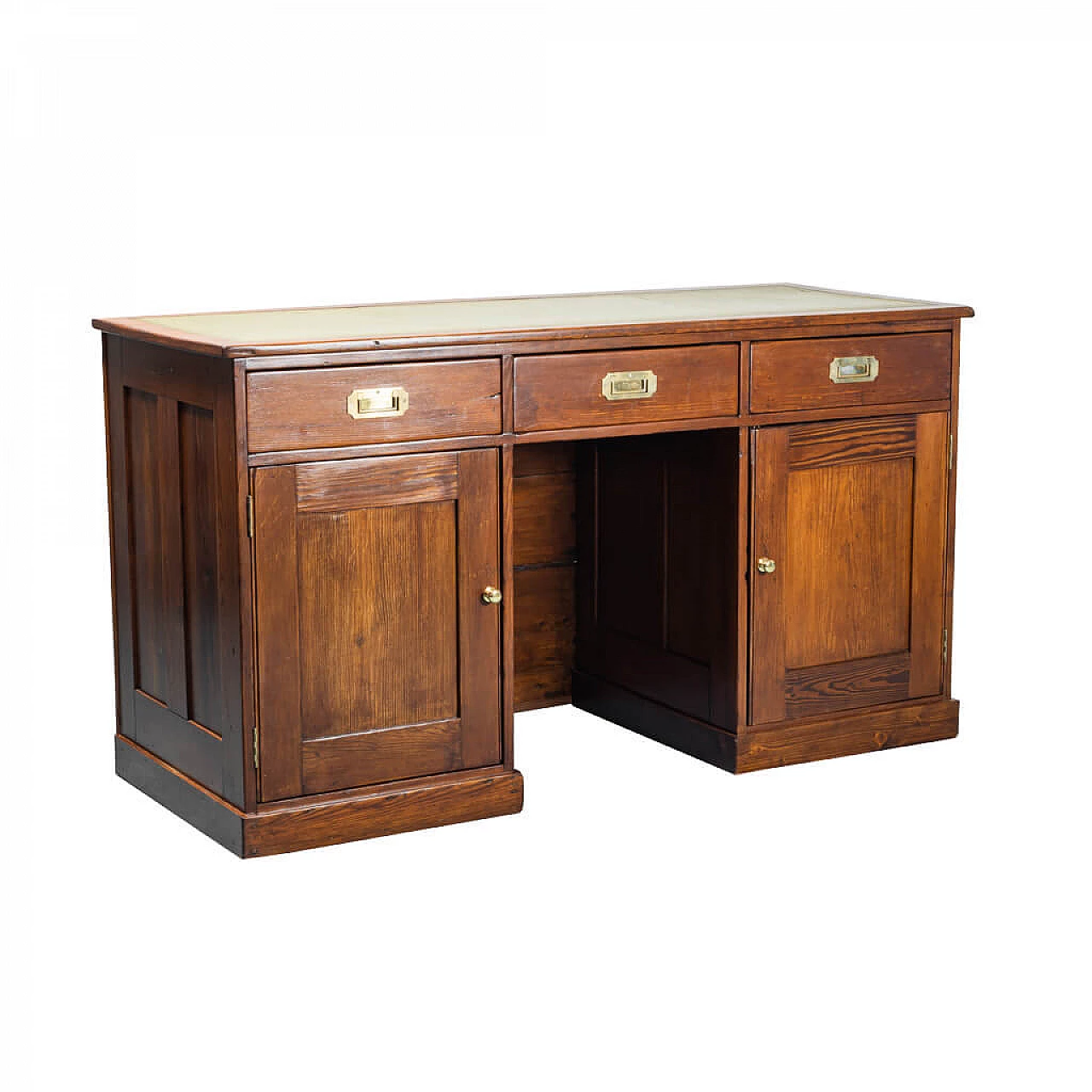Wooden and leather desk, early 20th century 1252654