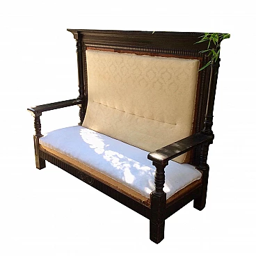 Ebonised wooden sofa, 19th century