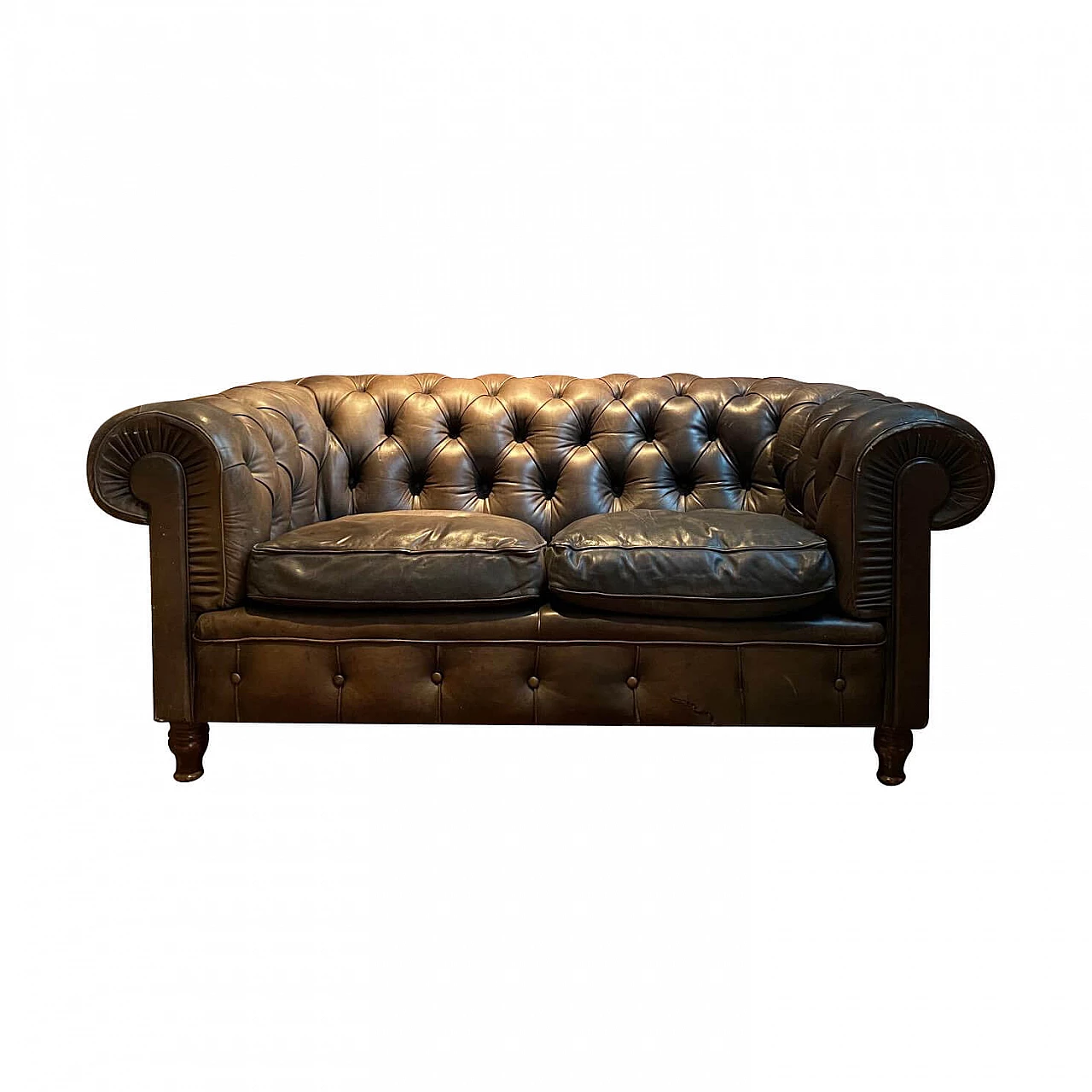 Divano Chesterfield in pelle, anni '60 1252741