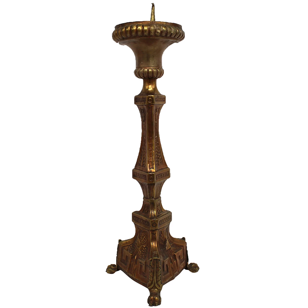 Candeliere Napoleone III in ottone cesellato, '800 1252755