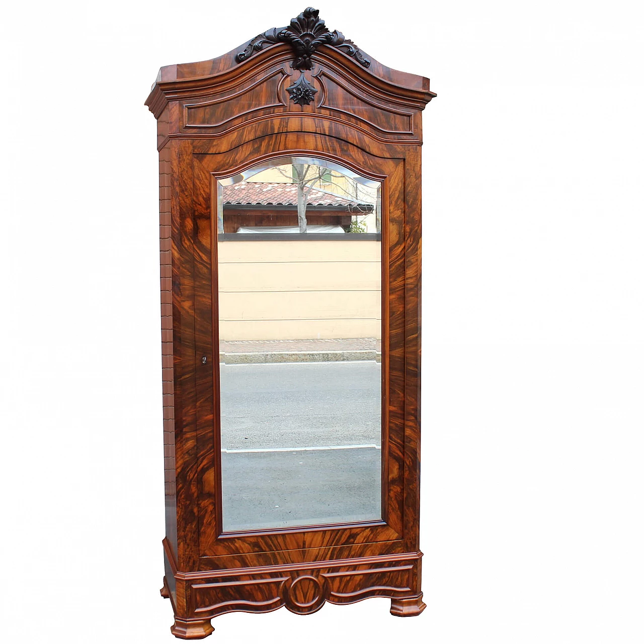 Armadio ad una anta con specchio in noce, '800 1252800