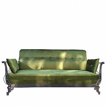 Sofa with iron and cast iron frame, 19th century
