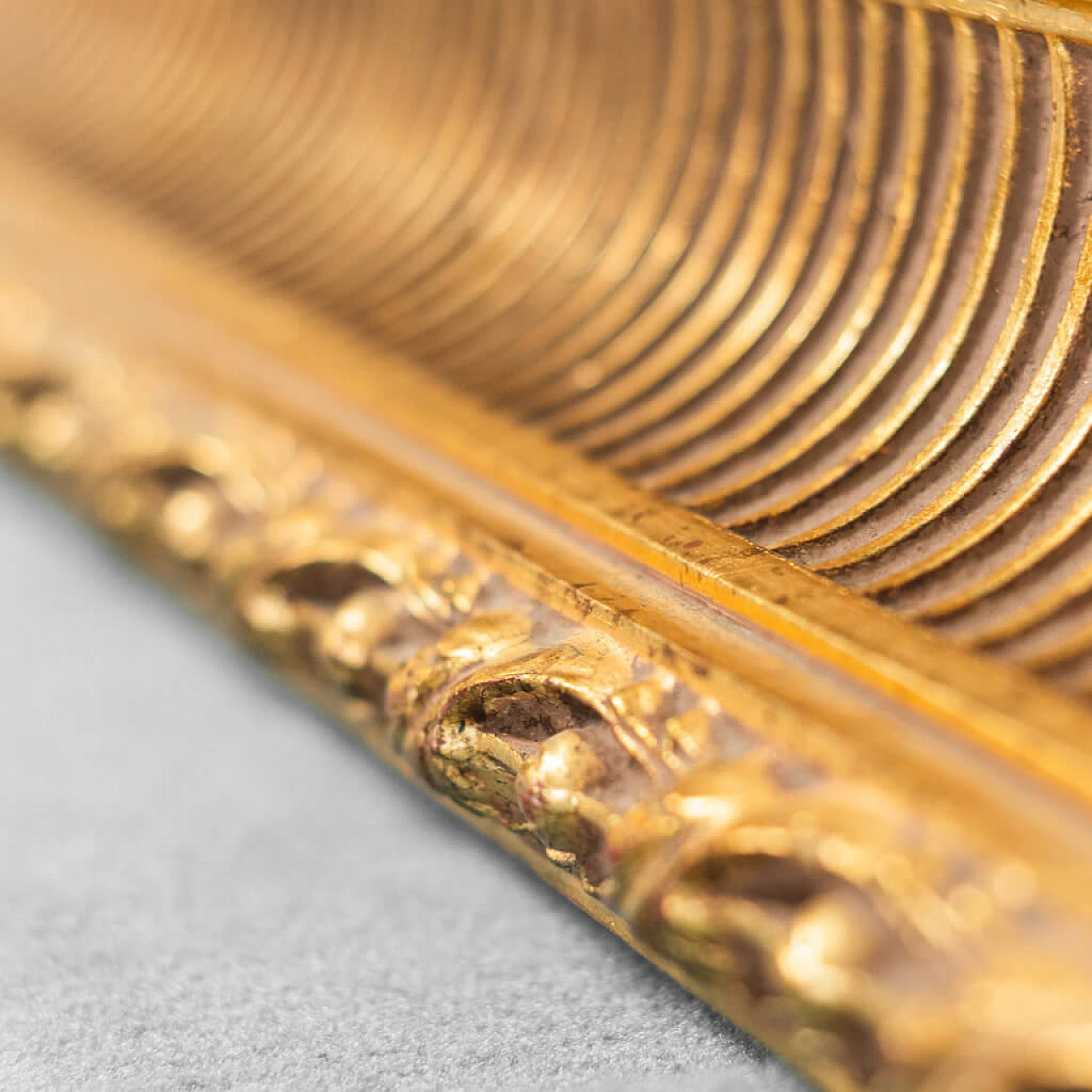 Specchio rettangolare in legno dorato, anni '50 1252866