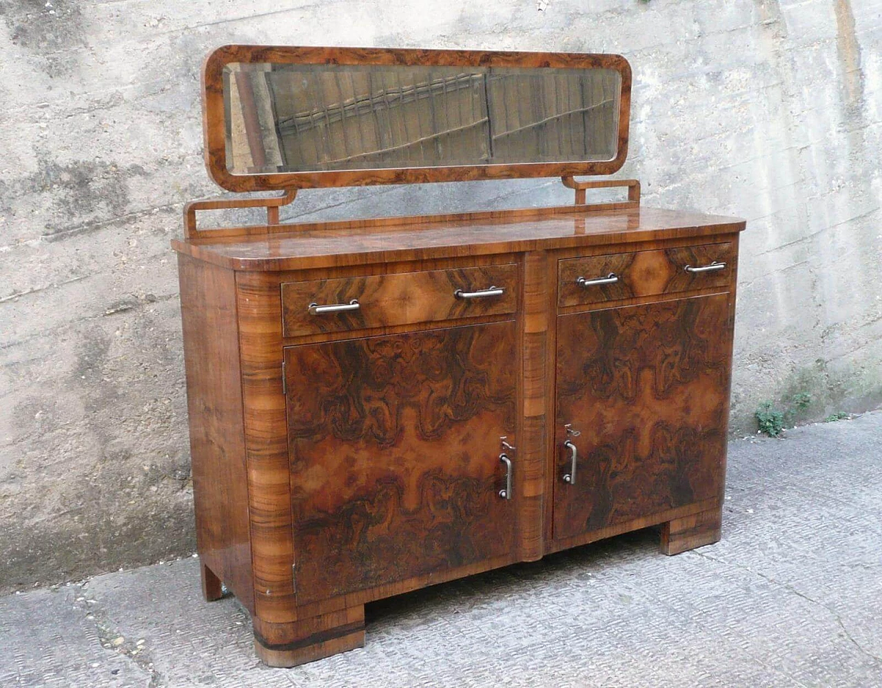 Pair of Art Deco sideboards in walnut, 1930s 1252926