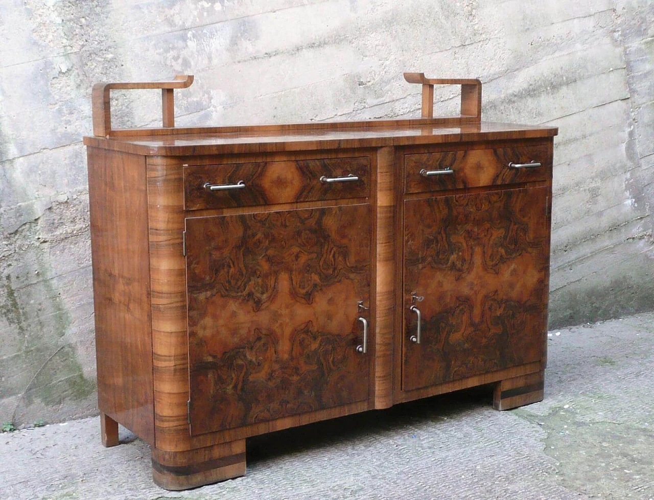 Pair of Art Deco sideboards in walnut, 1930s 1252927